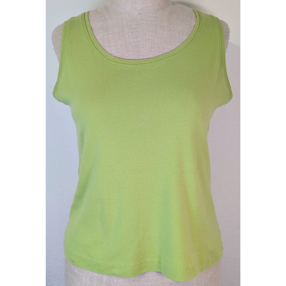 Additions by Chico's Lime Green Cotton Tank Top Size 2 Large